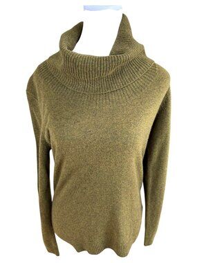 WoolOvers Cashmere Sweater Olive Cowl Neck Classic Autumn (S)
